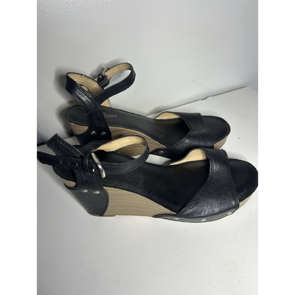 Black Ankle-Strap Wedge Sandals